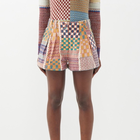 Ulla Johnson Freda Embroidered Pleated Shorts Size 6 - Picture 2 of 15